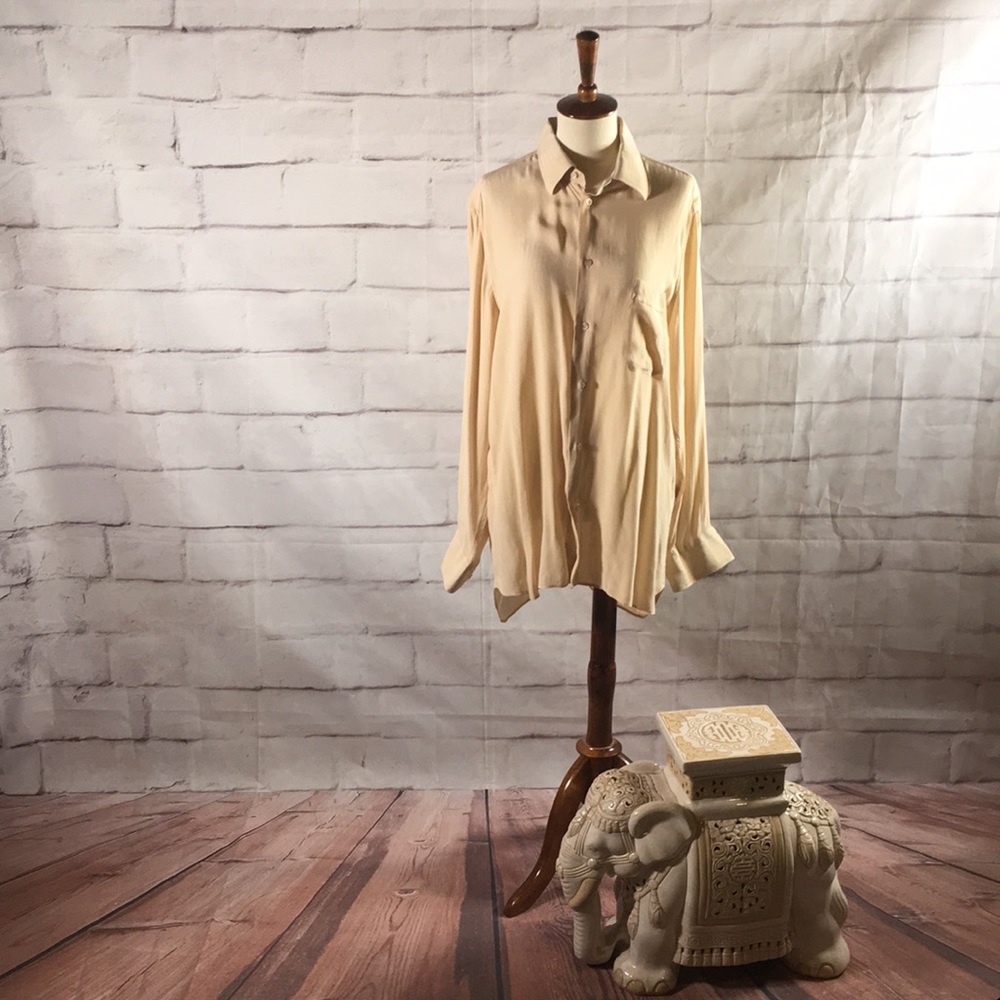 Givenchy Vintage Silk Button Down Blouse Shirt In… - image 1